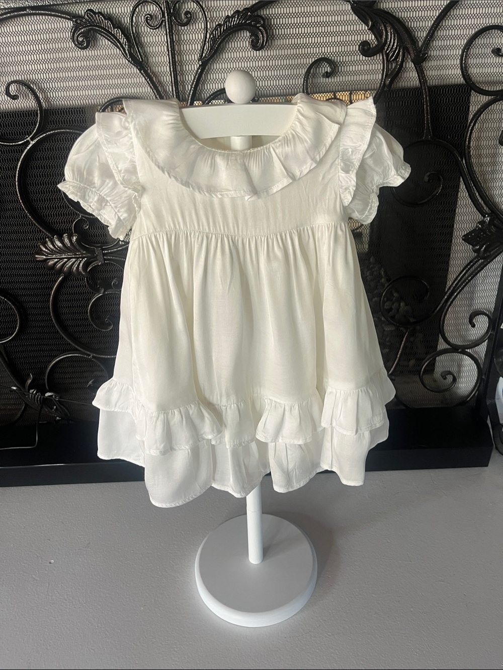 Janie and Jack Cream Ruffle Short-Sleeve Dress